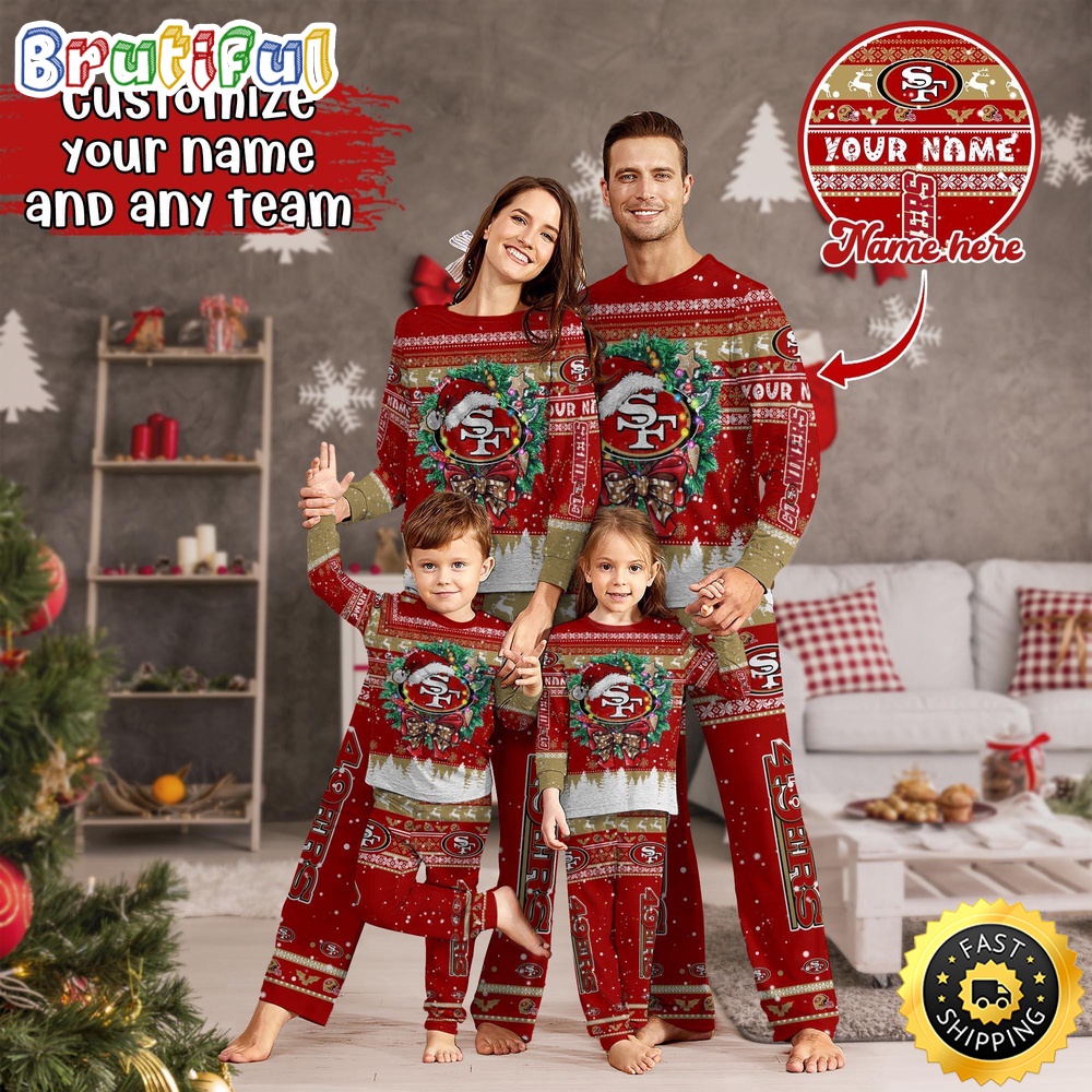 Sportswearmerch San Francisco 49ers NFL Personalized Pajamas Family For Fan
