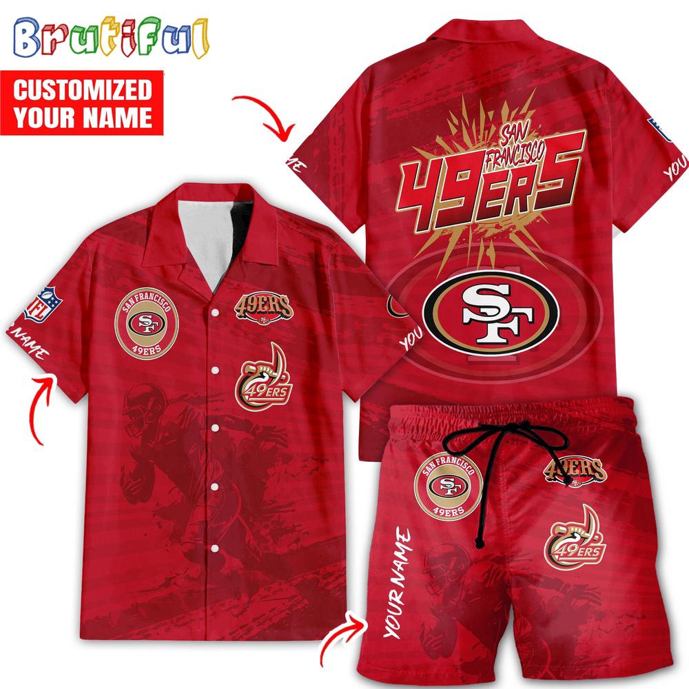 Sportswearmerch San Francisco 49ers NFL Personalized Set Short Set For Fan