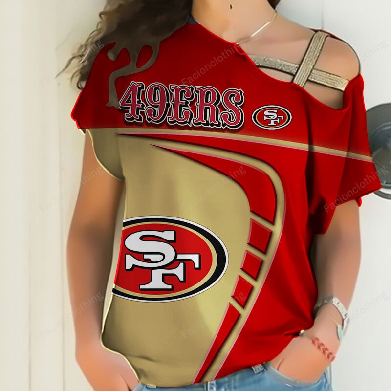 Sportswearmerch San Francisco 49ers NFL Personalized Strapless Sleeve Short For Fan