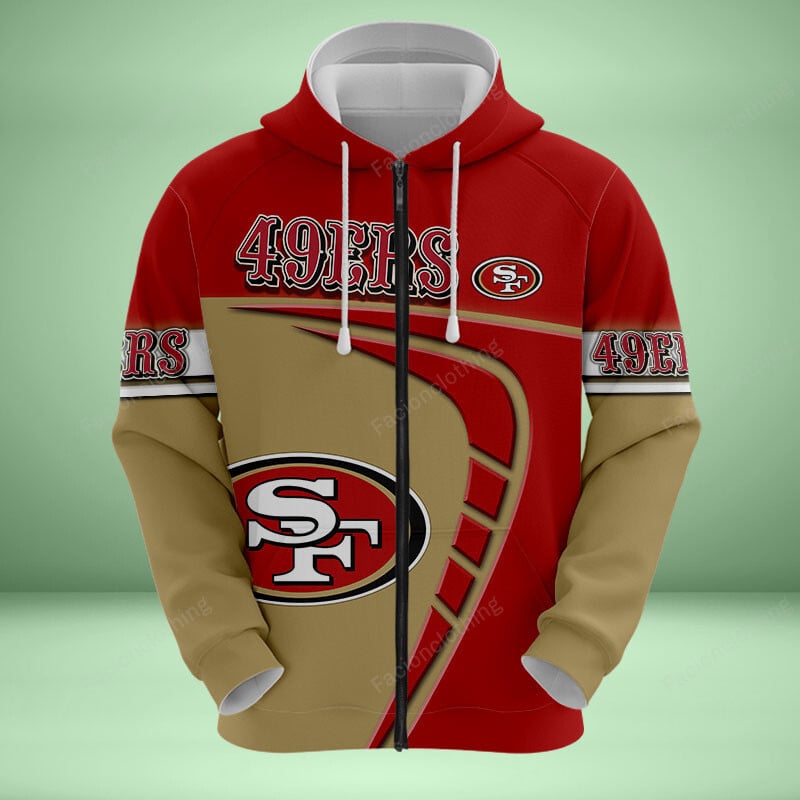 Sportswearmerch San Francisco 49ers NFL Personalized Zip Hoodie For Fan