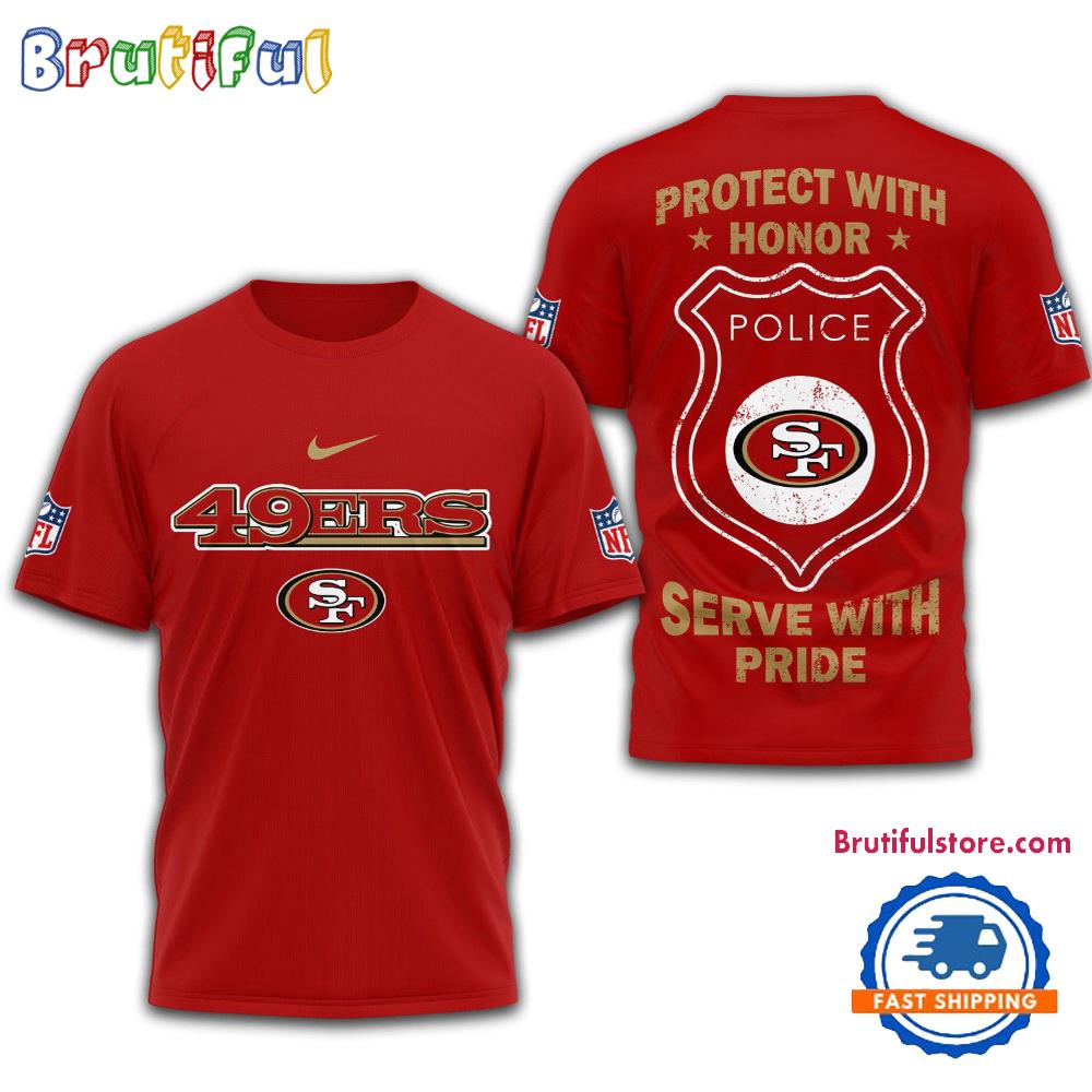 Sportswearmerch San Francisco 49ers NFL Protech With Honor Police T-shirt For Fan