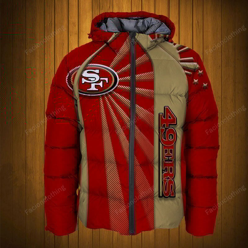Sportswearmerch San Francisco 49ers NFL Puffer Jacket Personalized For Fan