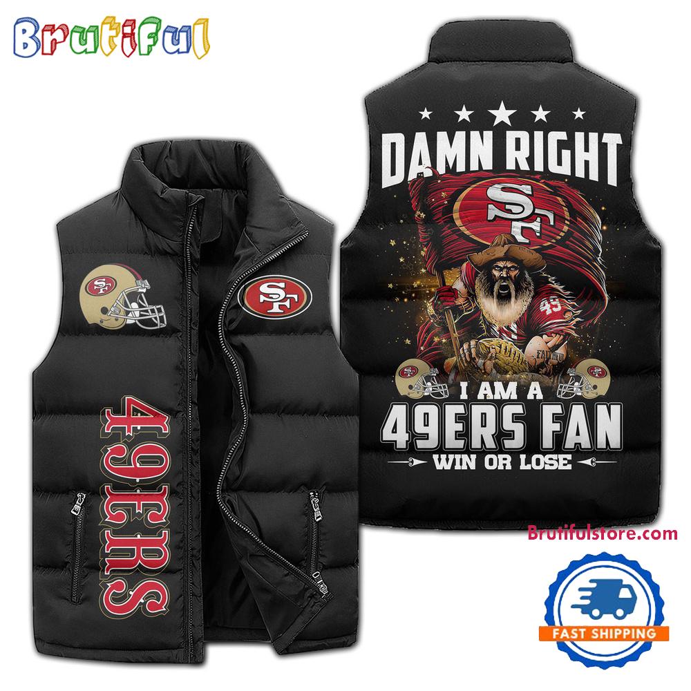 Sportswearmerch San Francisco 49ers NFL Sleeveless Puffer Jacket For Fan