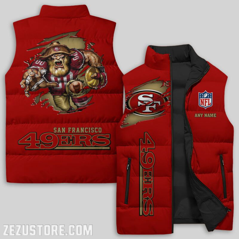 Sportswearmerch San Francisco 49ers NFL Sleeveless Puffer Jacket For Fans