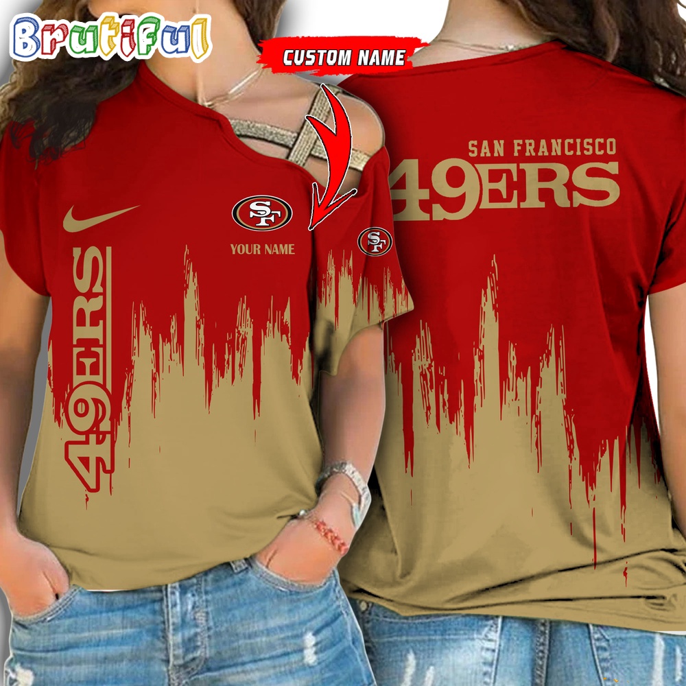 Sportswearmerch San Francisco 49ers NFL Strapless Sleeve Short For Fan