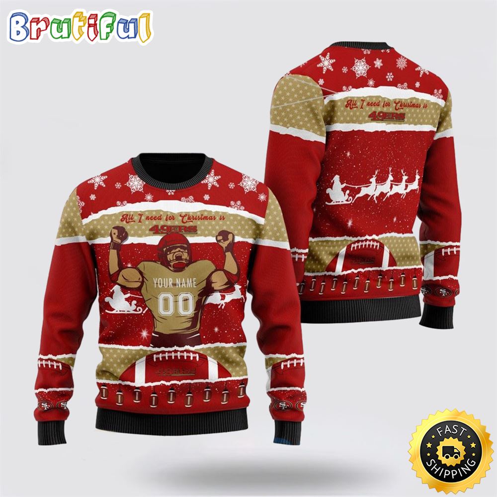 Sportswearmerch San Francisco 49ers NHL Personalized Christmas Sweater For Fan