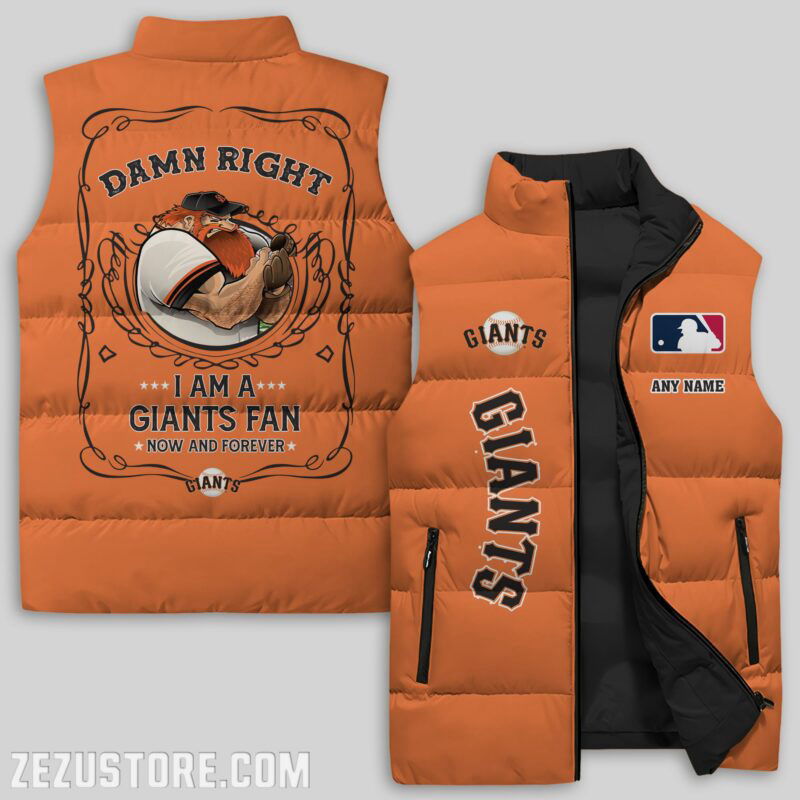 Sportswearmerch San Francisco Giants MLB MLB Sleeveless Puffer Jacket For Fans
