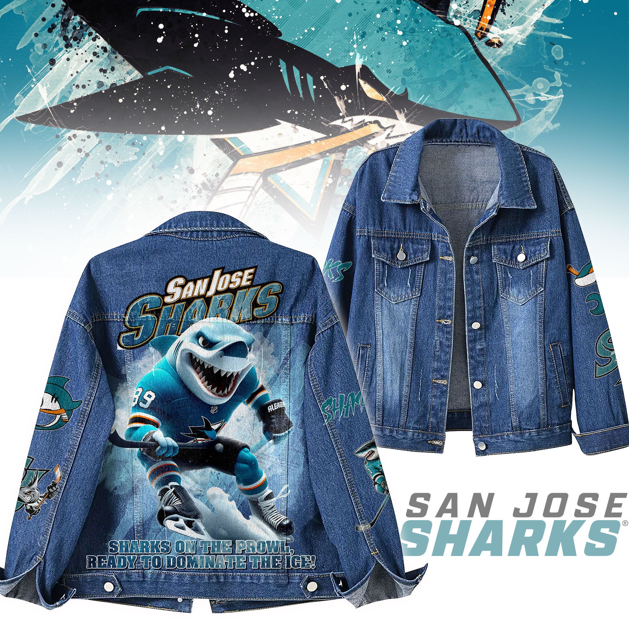 Sportswearmerch San Jose Sharks Denim Jacket Gift For Fans