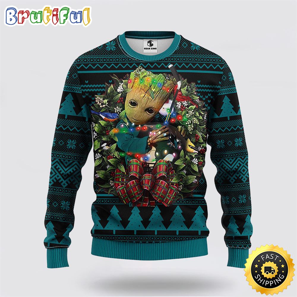 Sportswearmerch San Jose Sharks NHL Groot Christmas Sweater For Fan