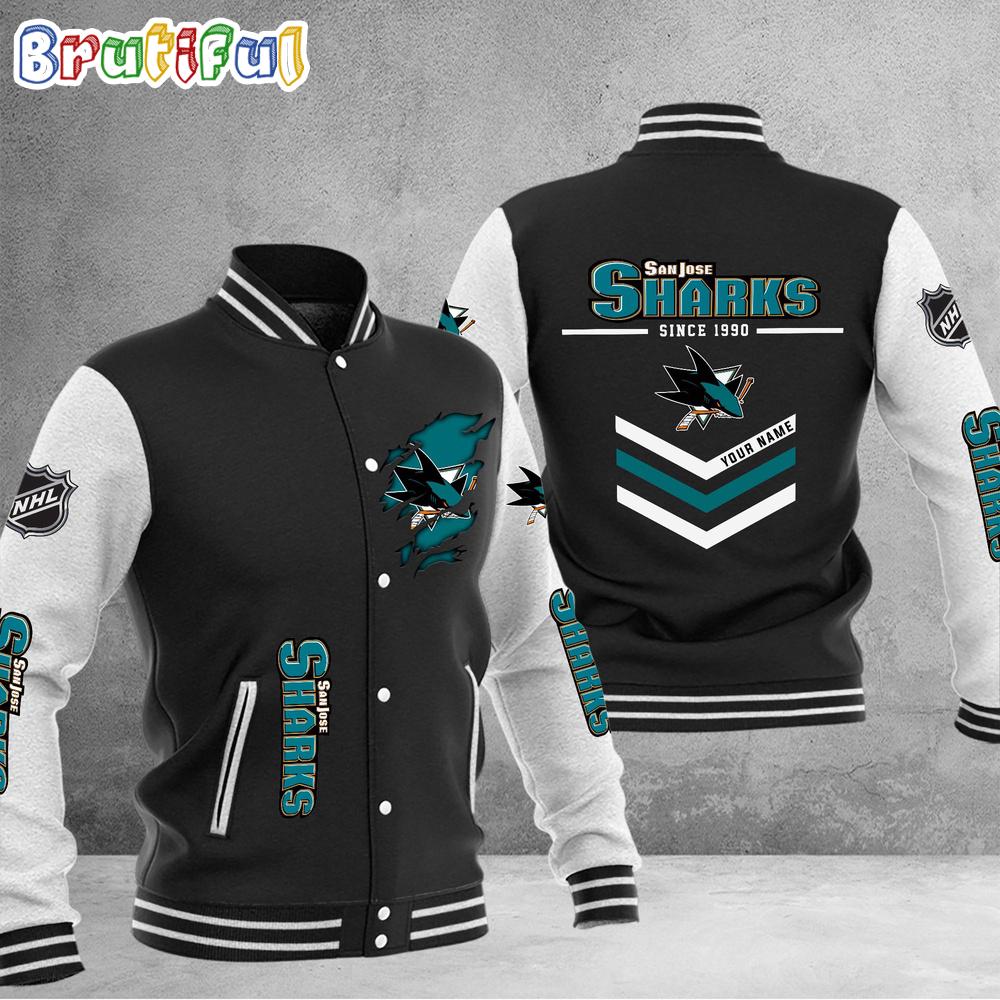 Sportswearmerch San Jose Sharks NHL Personalized Baseball Jacket For Fan