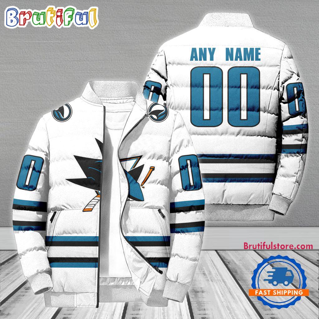 Sportswearmerch San Jose Sharks NHL Personalized Puffer Jacket For Fan