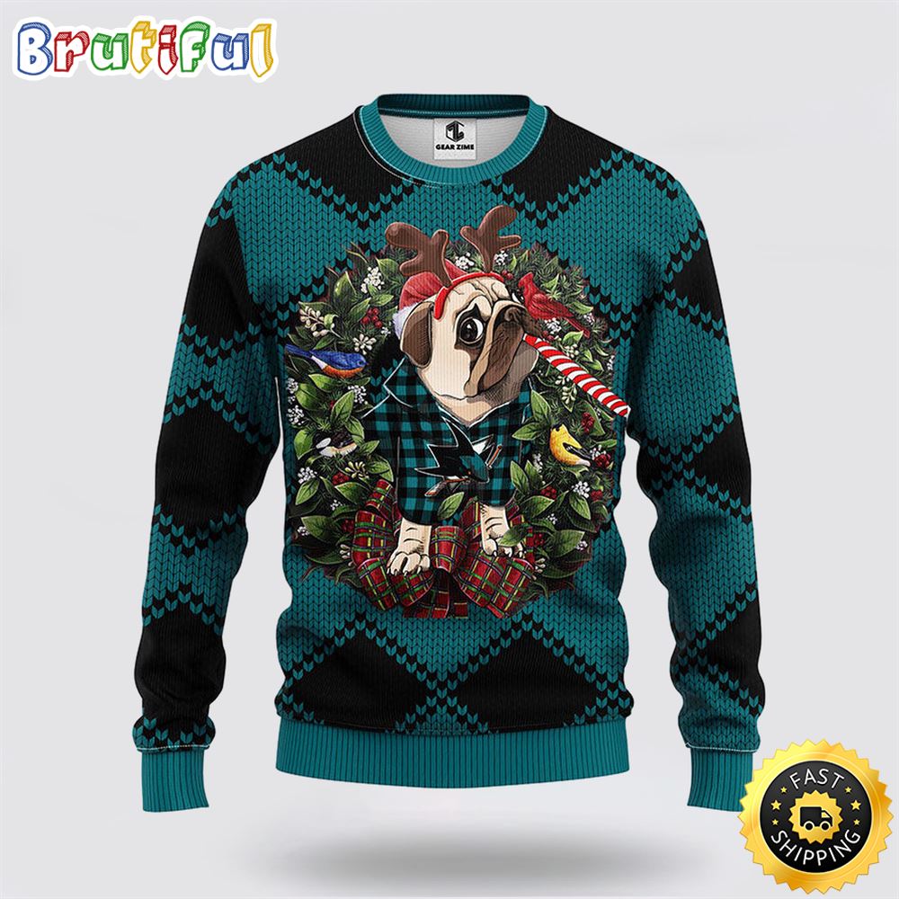 Sportswearmerch San Jose Sharks NHL Pub Dog Ugly Christmas Sweater For Fan