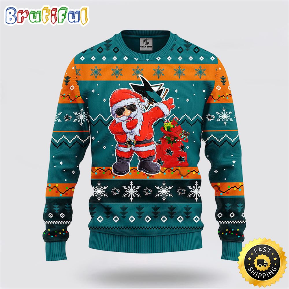 Sportswearmerch San Jose Sharks NHL Santa Claus Ugly Christmas Sweater For Fan