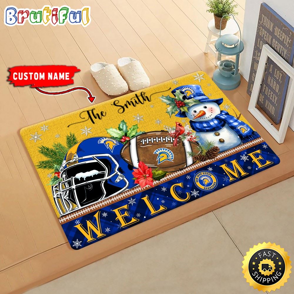 Sportswearmerch San Jose State Spartans NCAA Christmas Doormat For Fan