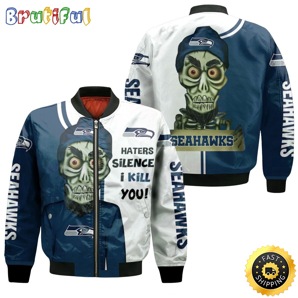 Sportswearmerch San Seattle Seahawks NFL x Haters I Kill You Personalized Bomber Jacket For Fan
