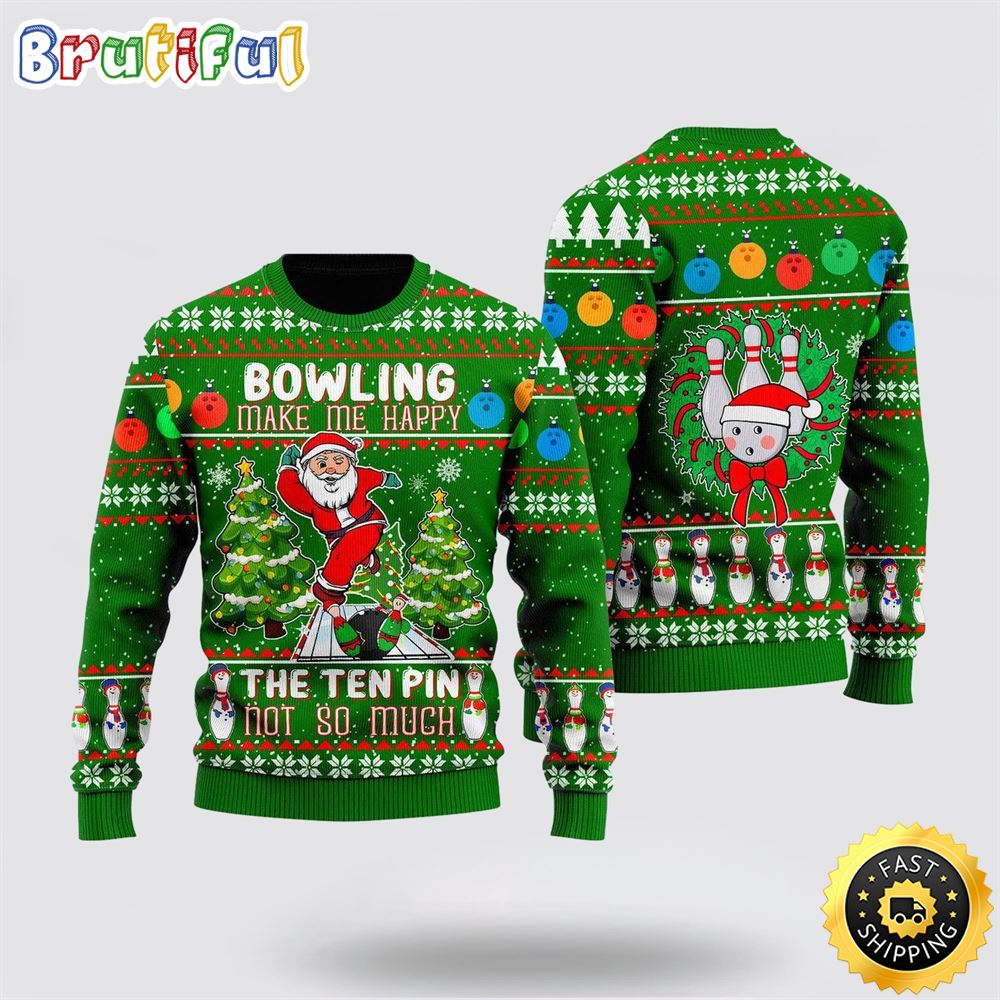 Sportswearmerch Santa Bowling Go Strike Christmas Sweater For Fan
