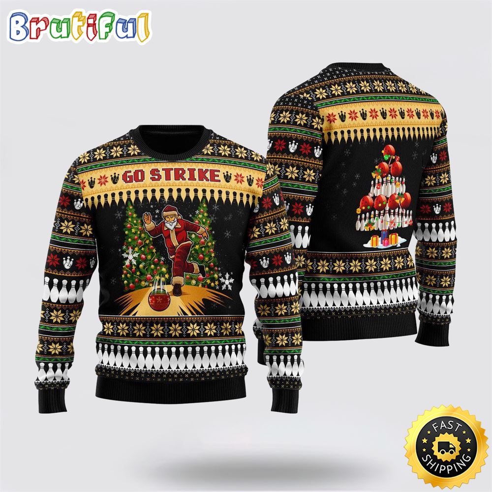 Sportswearmerch Santa Bowling Go Strike Christmas Sweater For Fan