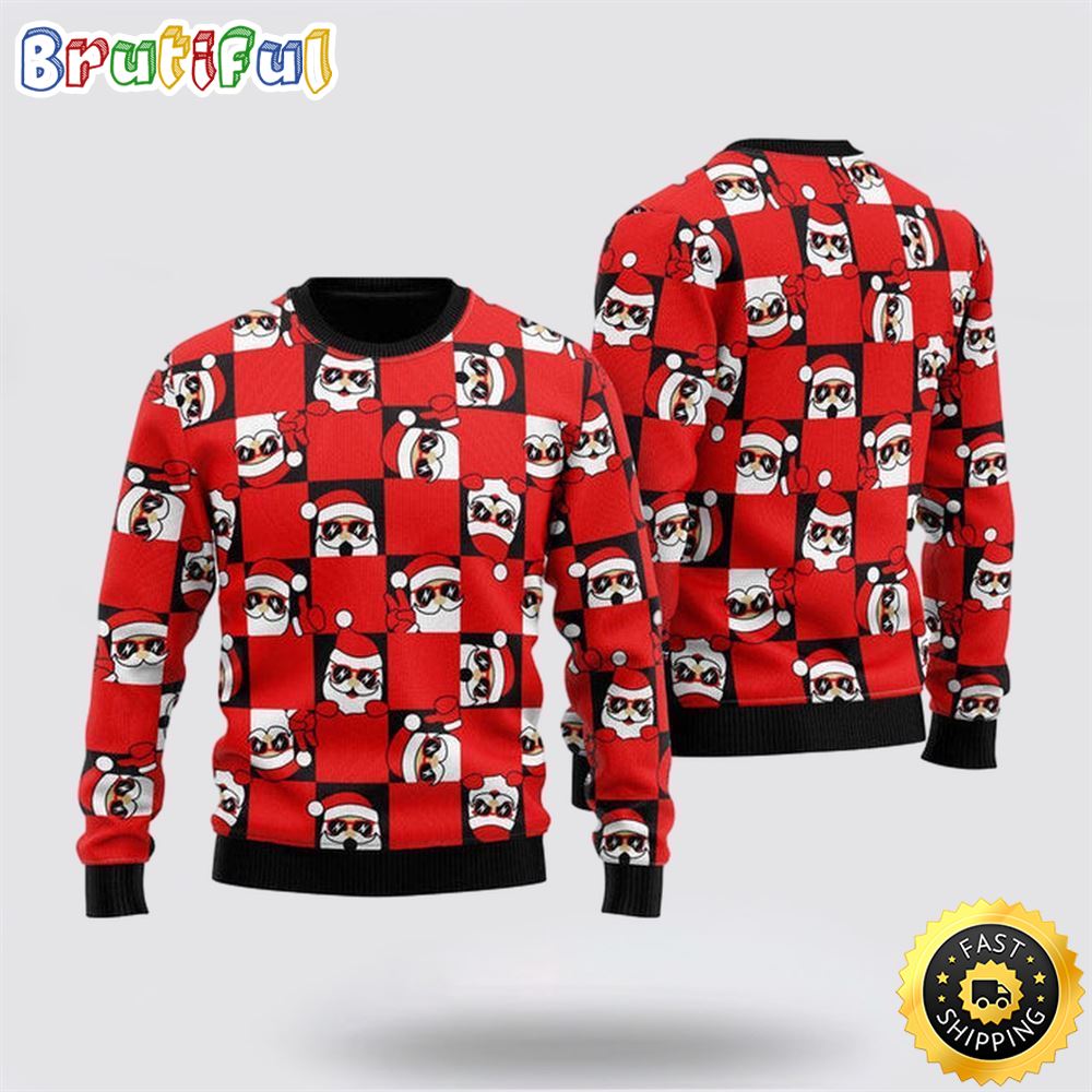 Sportswearmerch Santa Peeking Merry Personalized Christmas Sweater For Fan