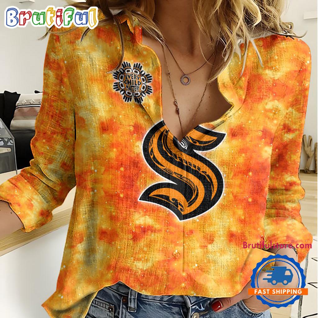 Sportswearmerch Seattle Kraken NHL Hockey Women's Casual Shirt For Fan