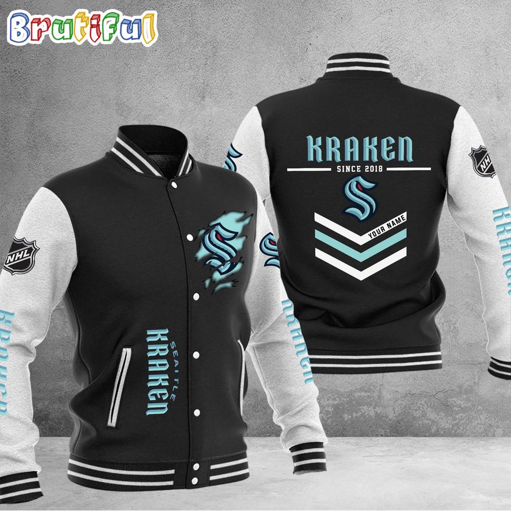 Sportswearmerch Seattle Kraken NHL Personalized Baseball Jacket For Fan