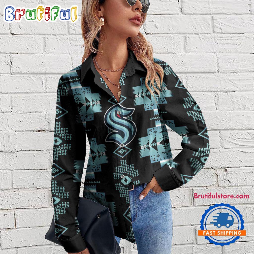 Sportswearmerch Seattle Kraken NHL Special Native American Women's Casual Shirt For Fan