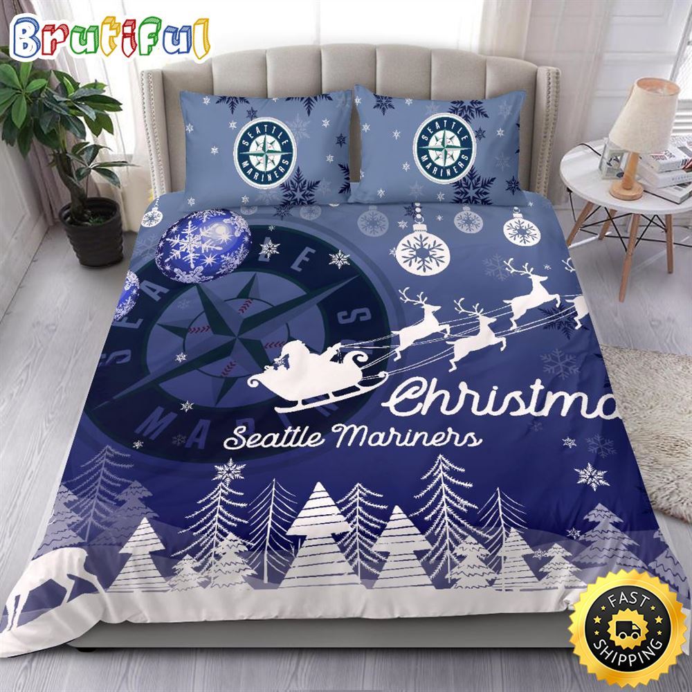 Sportswearmerch Seattle Mariners MLB Christmas Bedding Sets For Fan