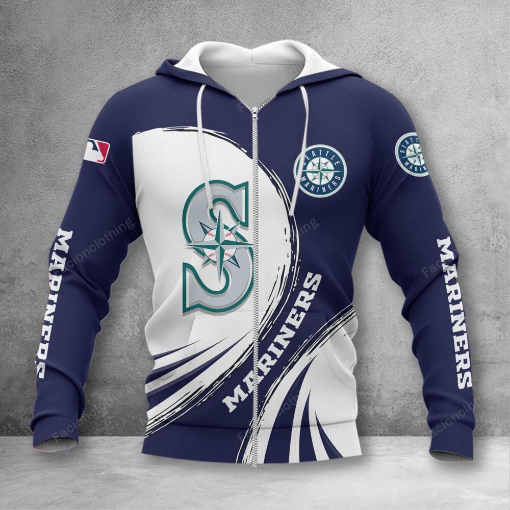 Sportswearmerch Seattle Mariners MLB Personalized Zip Hoodie For Fan