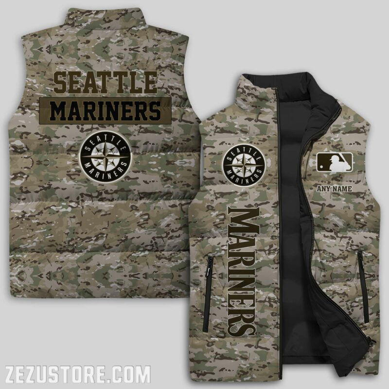 Sportswearmerch Seattle Mariners MLB Sleeveless Puffer Jacket For Fans