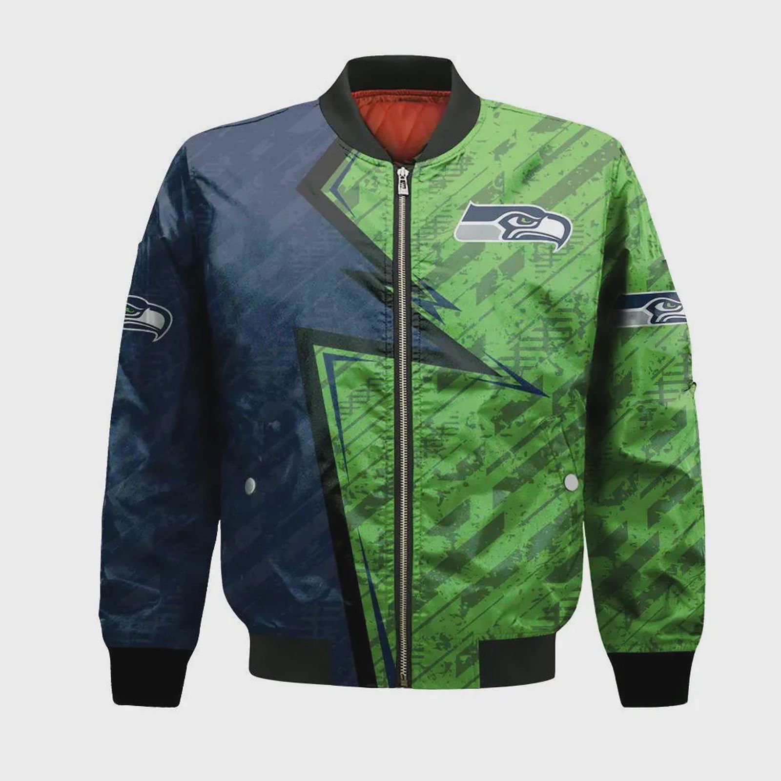 Sportswearmerch Seattle Seahawk NFL Bomber Jacket Abstract Pattern For Fan