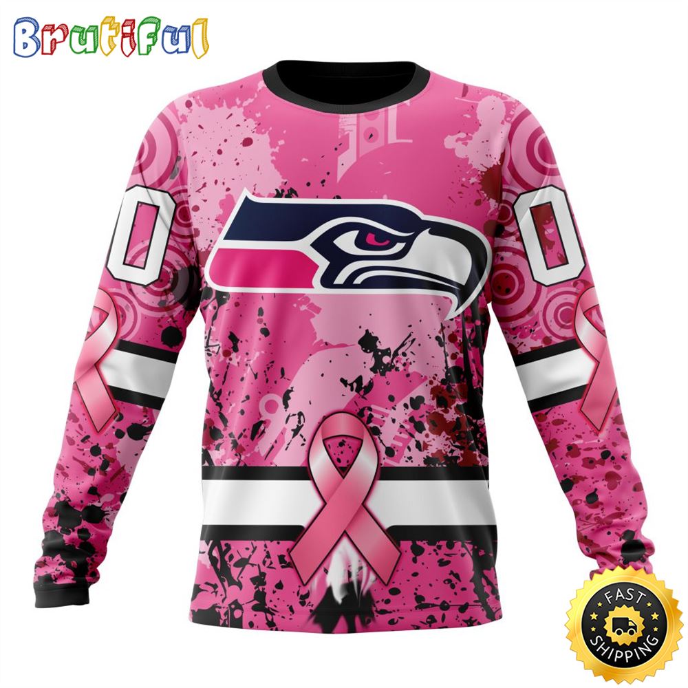 Sportswearmerch Seattle Seahawks NFL Crewneck Breast Cancer Personalized Sweater For Fan