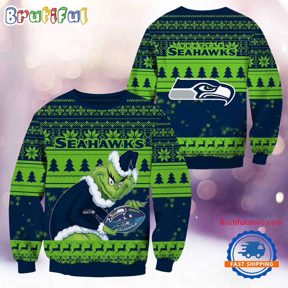Sportswearmerch Seattle Seahawks NFL Football Grinch Christmas Sweater For Fan