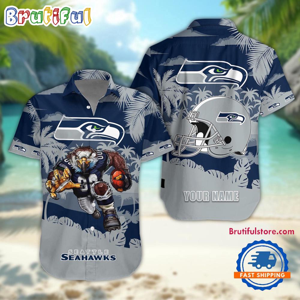 Sportswearmerch Seattle Seahawks NFL Football Mascot Summer Personalized Hawaiian Shirt For Fan