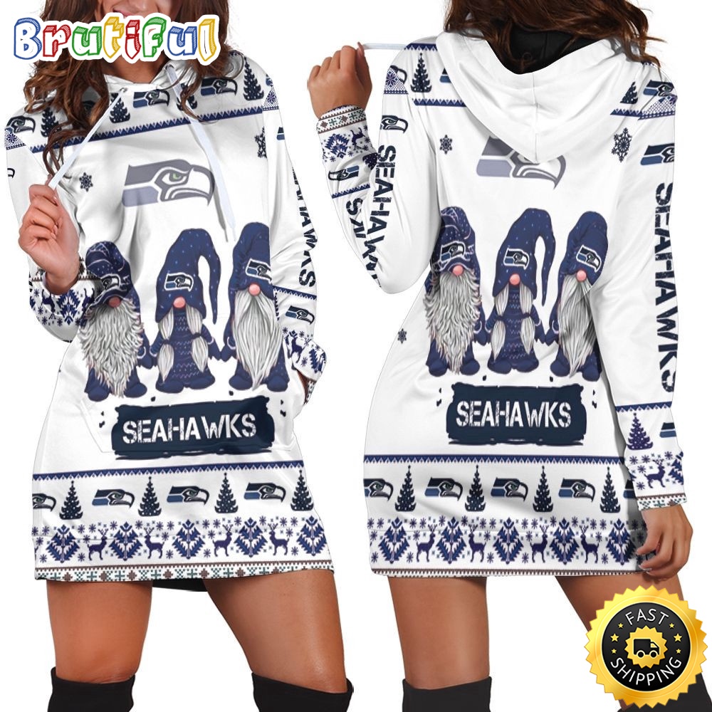 Sportswearmerch Seattle Seahawks NFL Gnomes Hoodie Dress For Fan