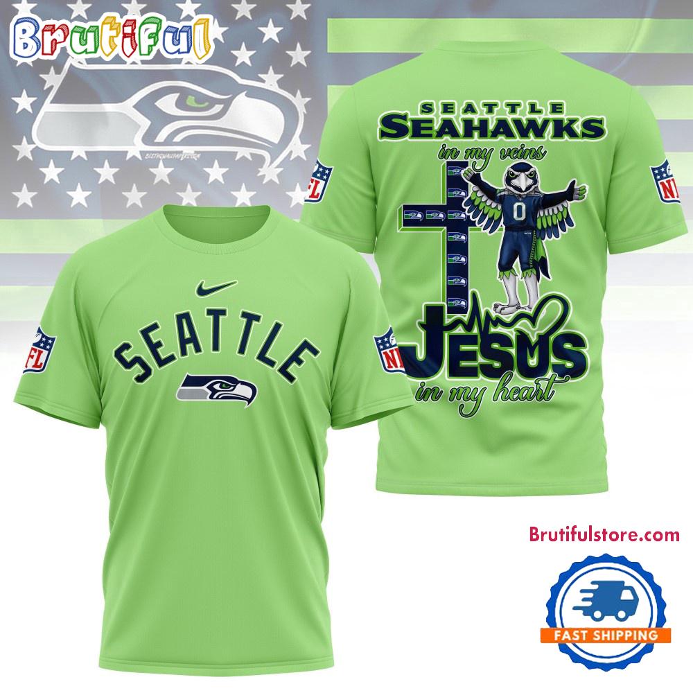 Sportswearmerch Seattle Seahawks NFL In My Veins In My Heart T-Shirt For Fan