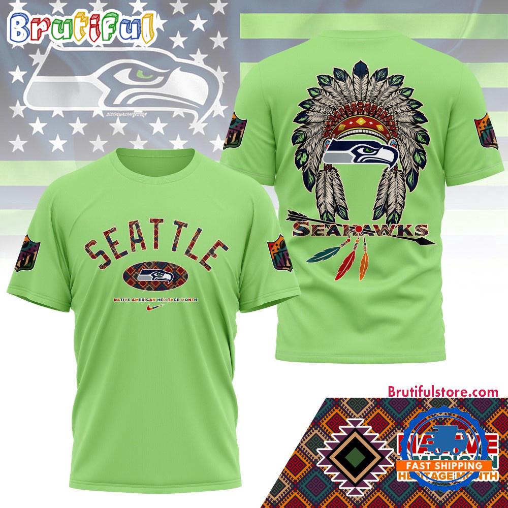 Sportswearmerch Seattle Seahawks NFL Native American Heritage Month 3D Shirt For Fan