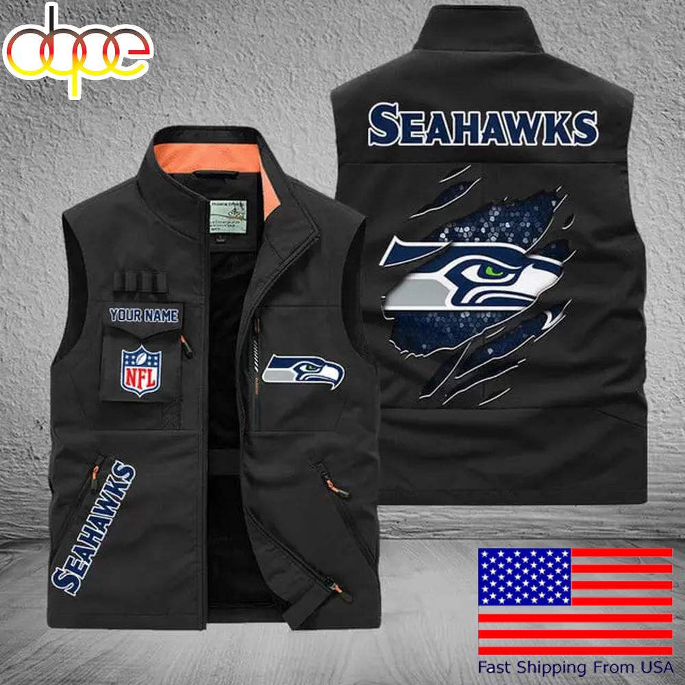 Sportswearmerch Seattle Seahawks NFL On Back Personalized Pocket Vest For Fan