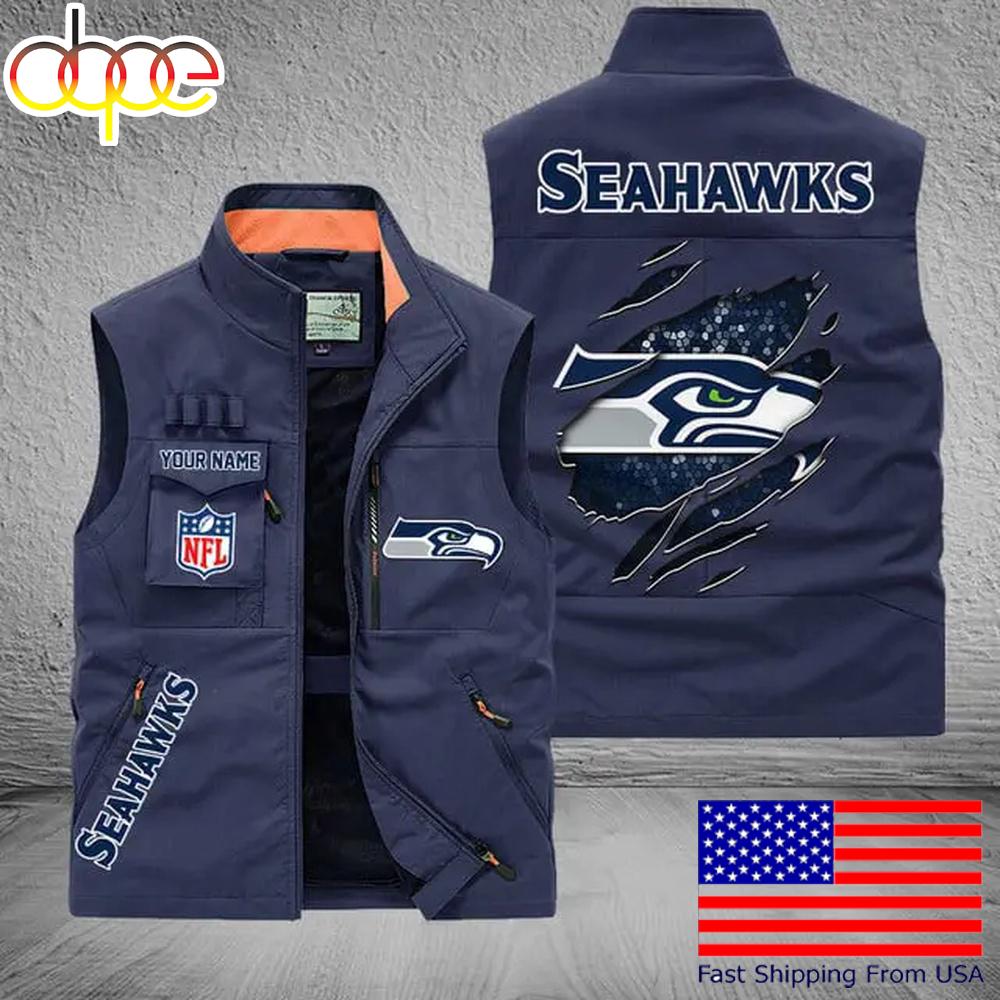 Sportswearmerch Seattle Seahawks NFL On Back Personalized Pocket Vest For Fan