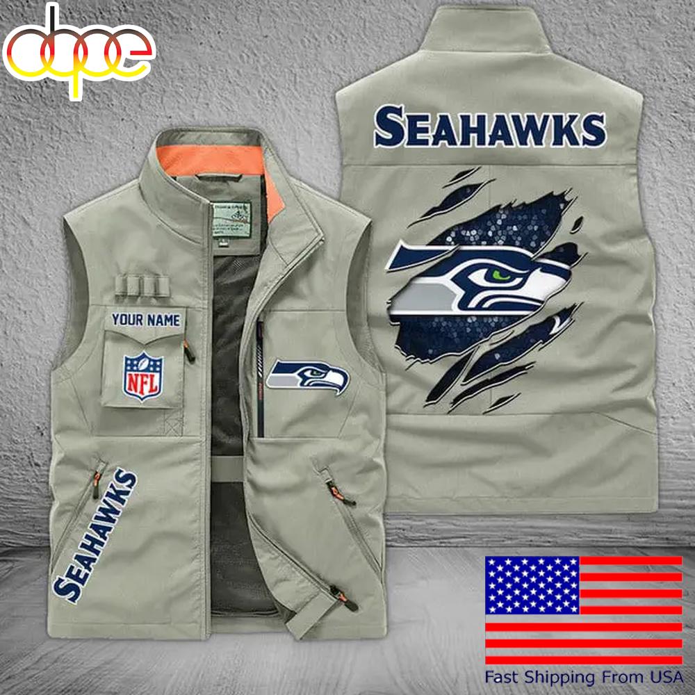 Sportswearmerch Seattle Seahawks NFL On Back Personalized Pocket Vest For Fan