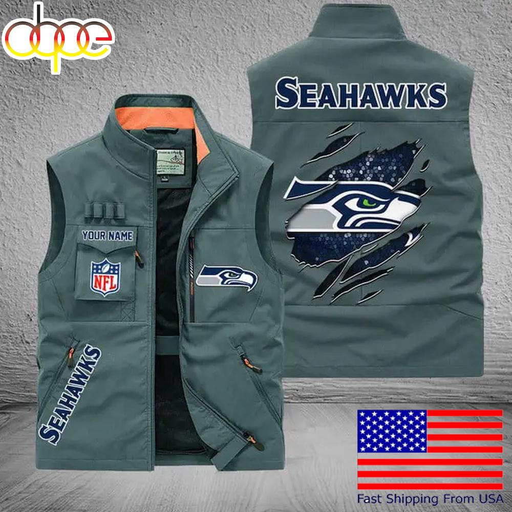 Sportswearmerch Seattle Seahawks NFL On Back Personalized Pocket Vest For Fan