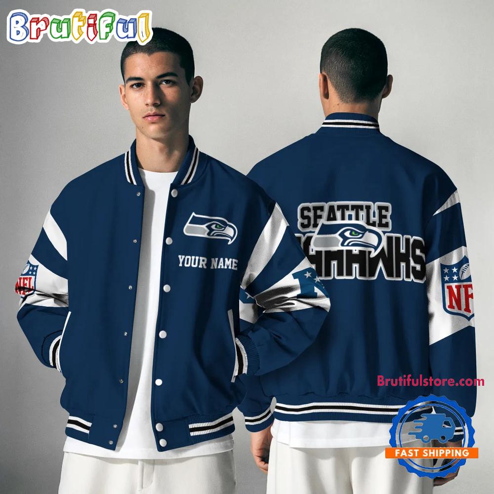 Sportswearmerch Seattle Seahawks NFL Personalized Baseball Jacket For Fan