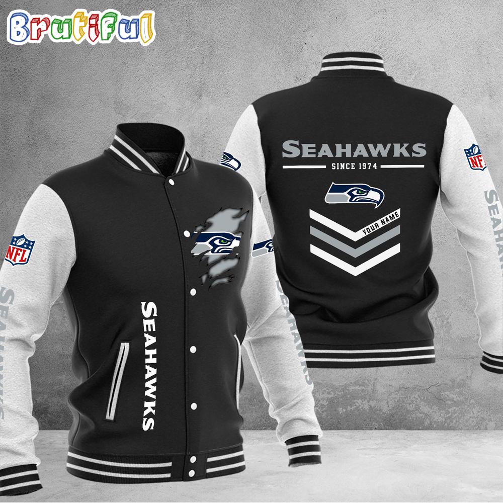 Sportswearmerch Seattle Seahawks NFL Personalized Baseball Jacket For Fan