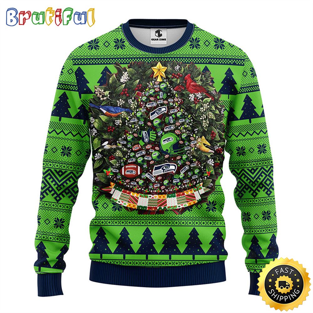 Sportswearmerch Seattle Seahawks NFL Personalized Christmas Sweater For Fan