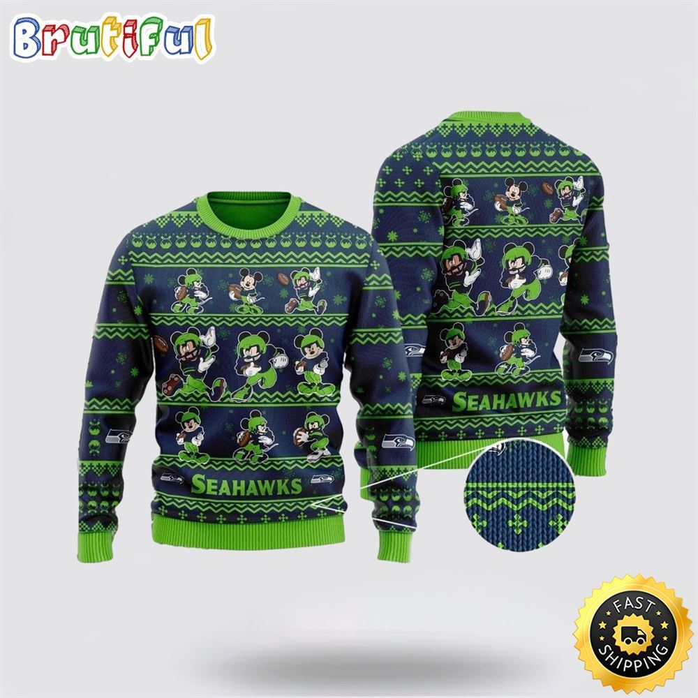Sportswearmerch Seattle Seahawks NFL Personalized Christmas Sweater For Fan
