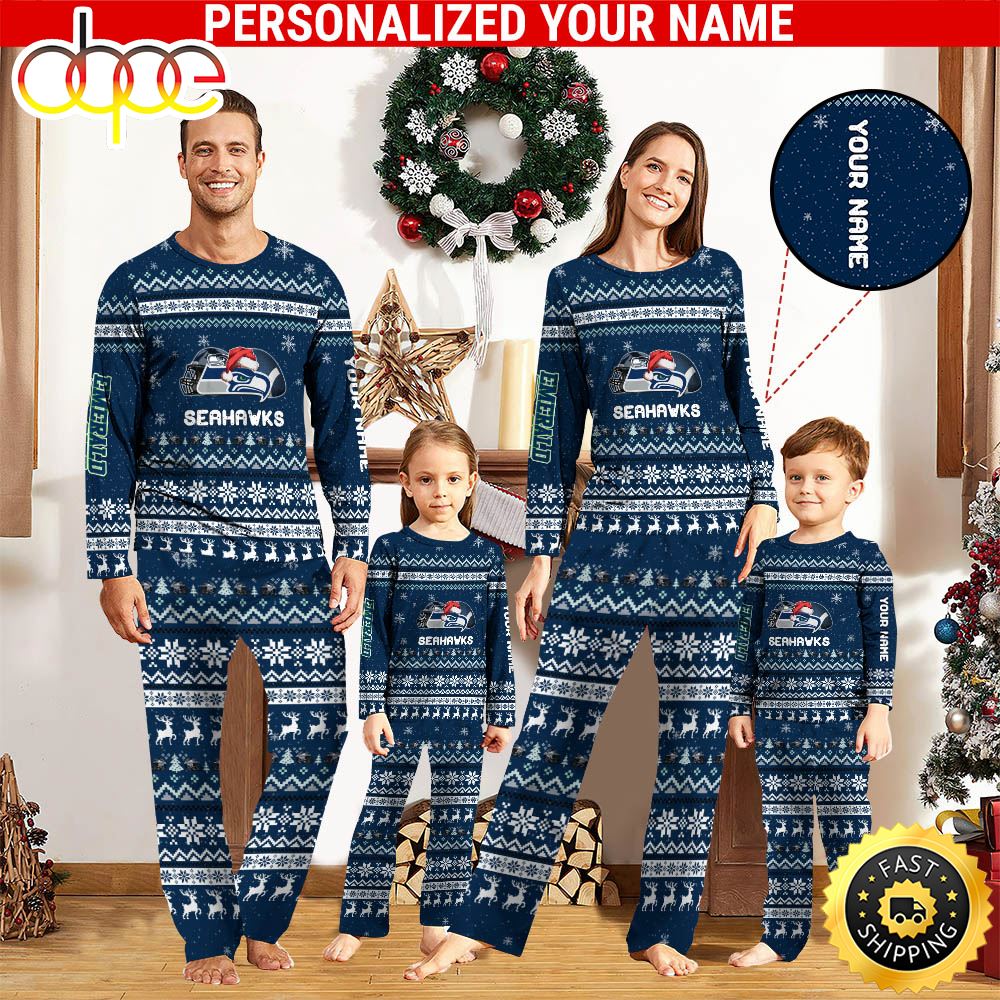 Sportswearmerch Seattle Seahawks NFL Personalized Pajamas Family For Fan