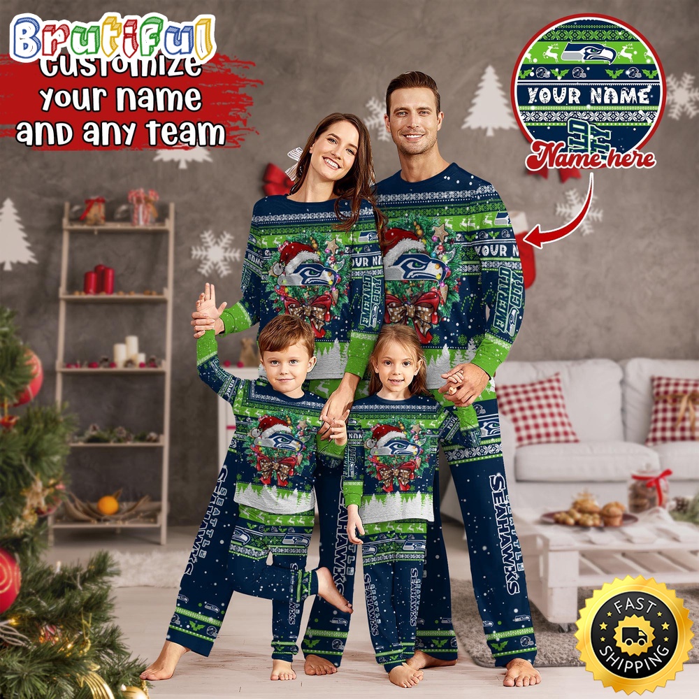 Sportswearmerch Seattle Seahawks NFL Personalized Pajamas Family For Fan