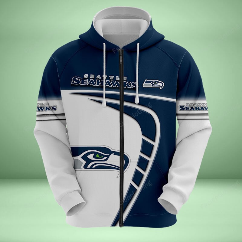 Sportswearmerch Seattle Seahawks NFL Personalized Zip Hoodie For Fan