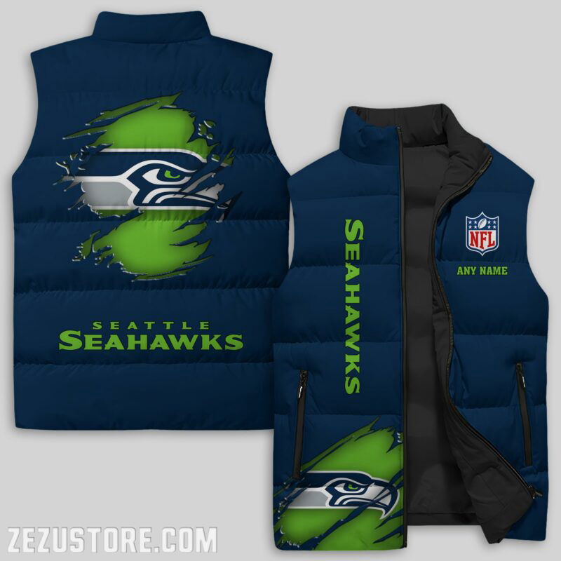 Sportswearmerch Seattle Seahawks NFL Sleeveless Puffer Jacket For Fans
