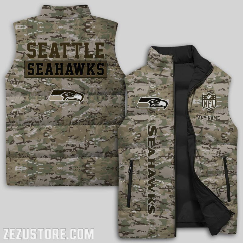 Sportswearmerch Seattle Seahawks NFL Sleeveless Puffer Jacket For Fans