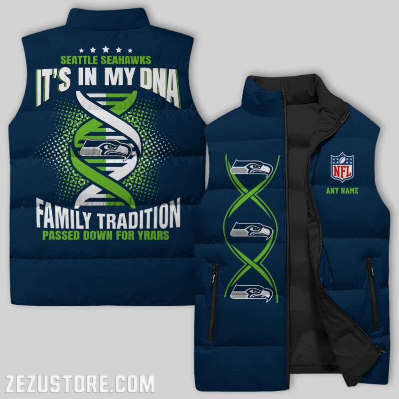 Sportswearmerch Seattle Seahawks NFL Sleeveless Puffer Jacket For Fans