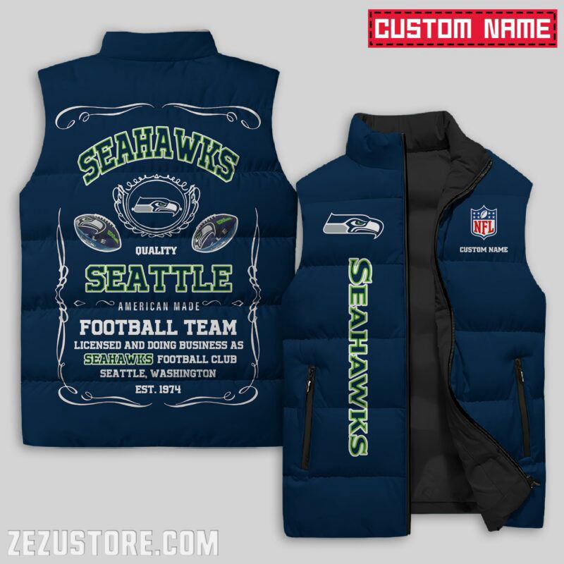 Sportswearmerch Seattle Seahawks NFL Sleeveless Puffer Jacket For Fans